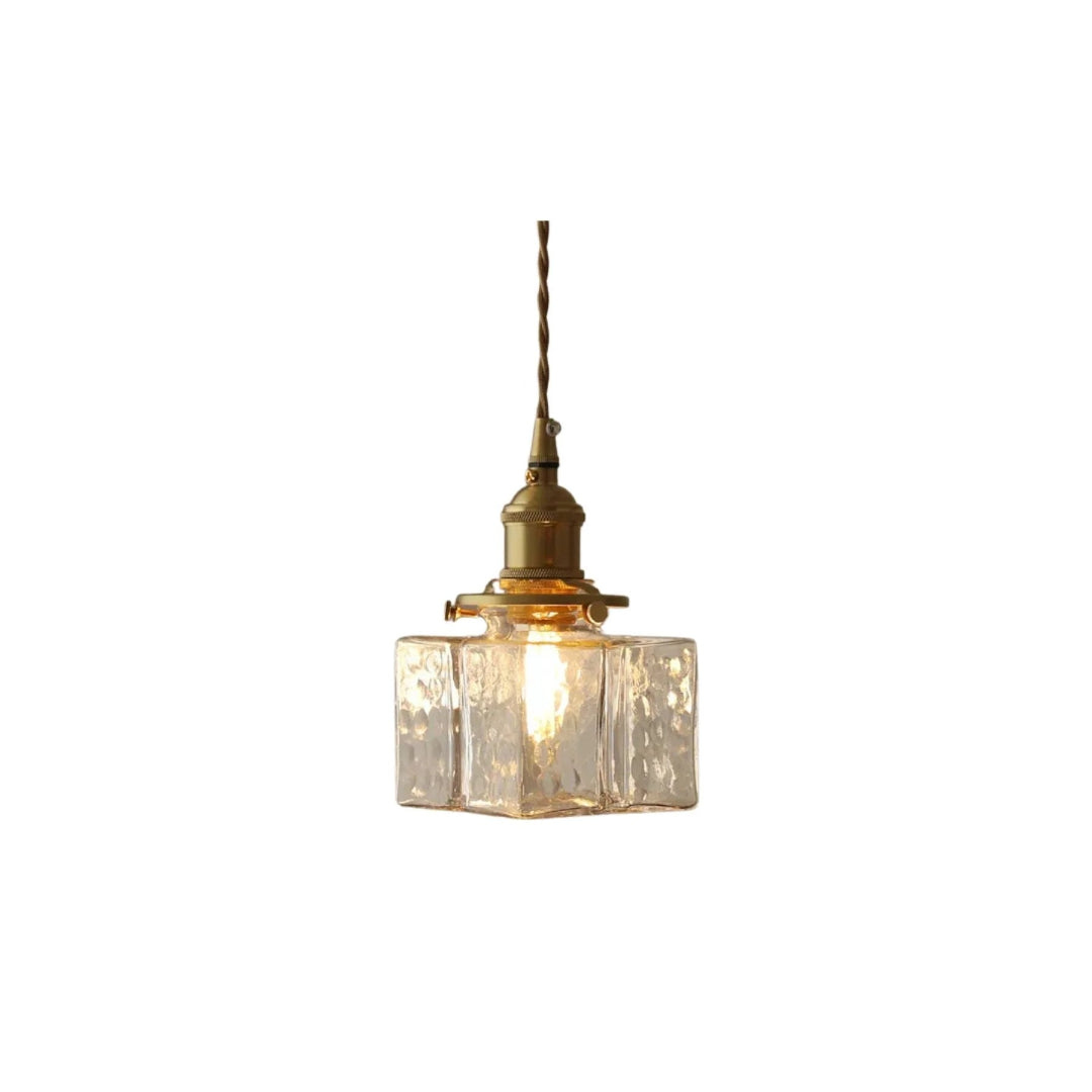 Vintage szklana lampa wisząca w stylu retro