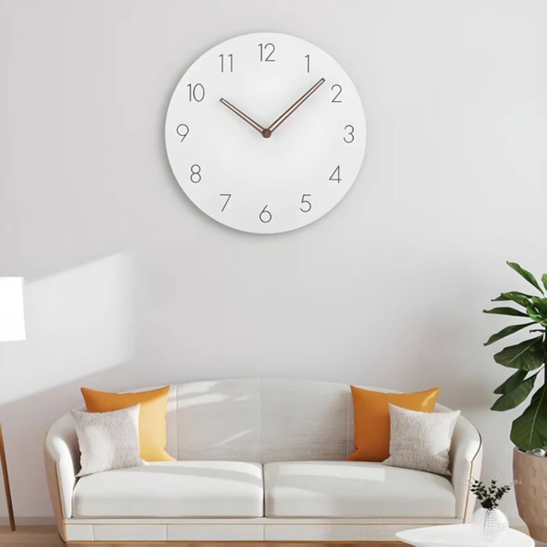 Minimalistyczny Drewniany Zegar Ścienny, Cichy