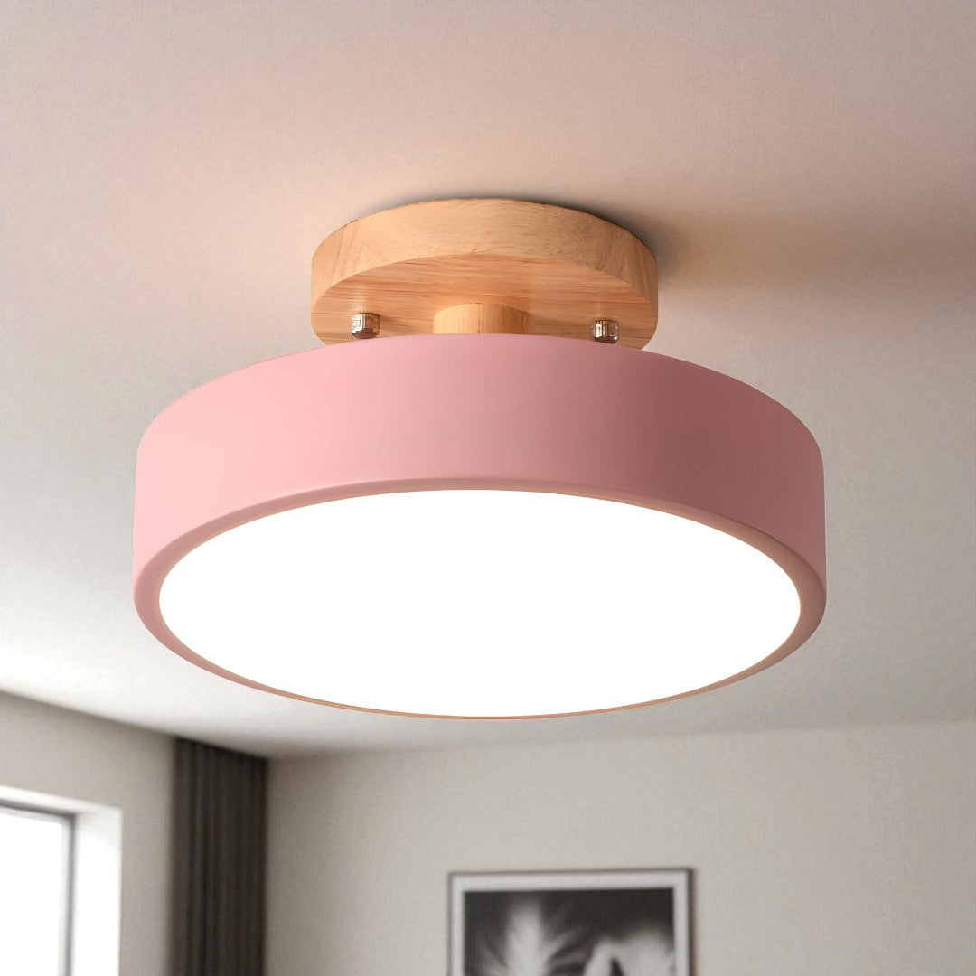 Skandynawska Okrągła Lampa Sufitowa LED | Minimalistyczny Design
