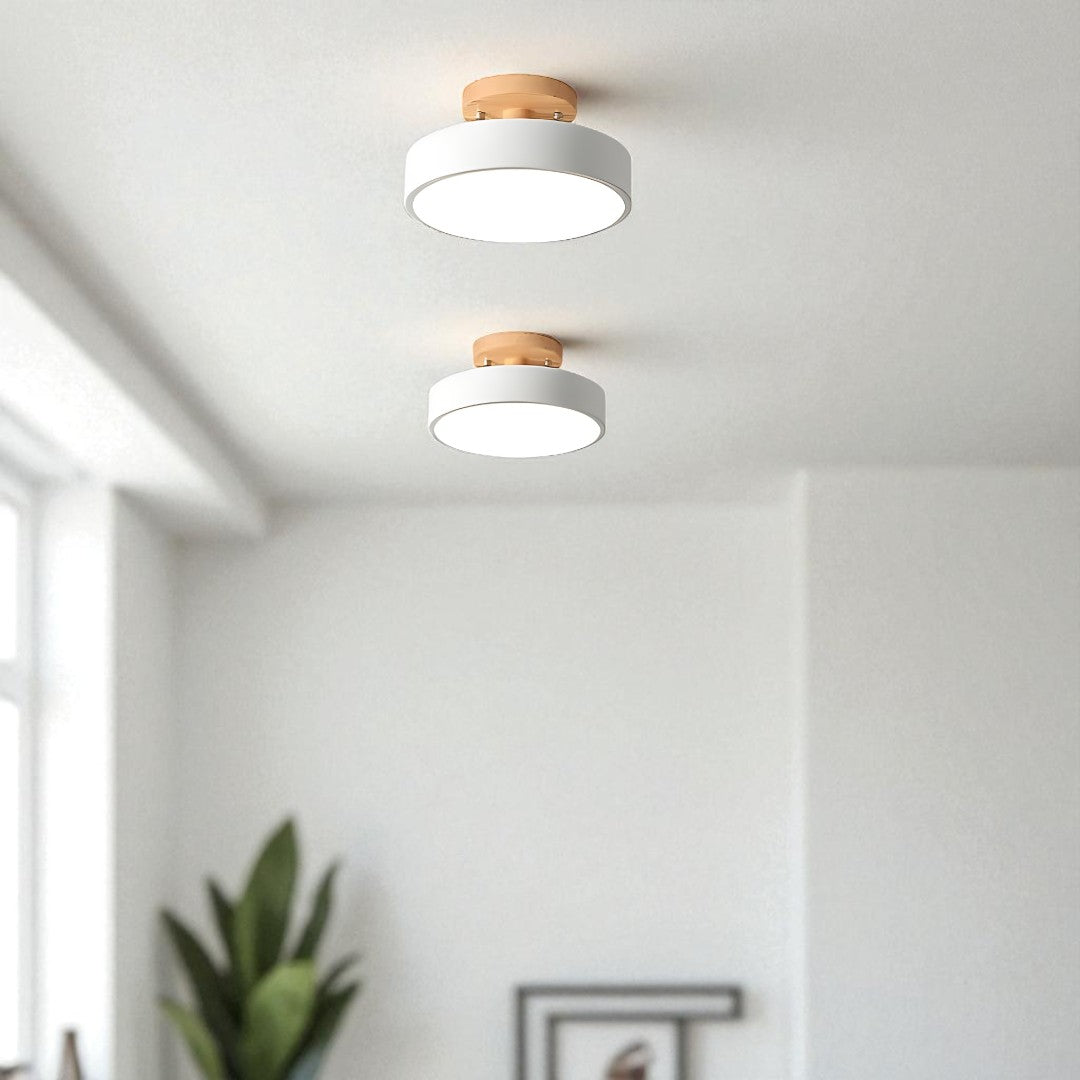 Skandynawska Okrągła Lampa Sufitowa LED | Minimalistyczny Design