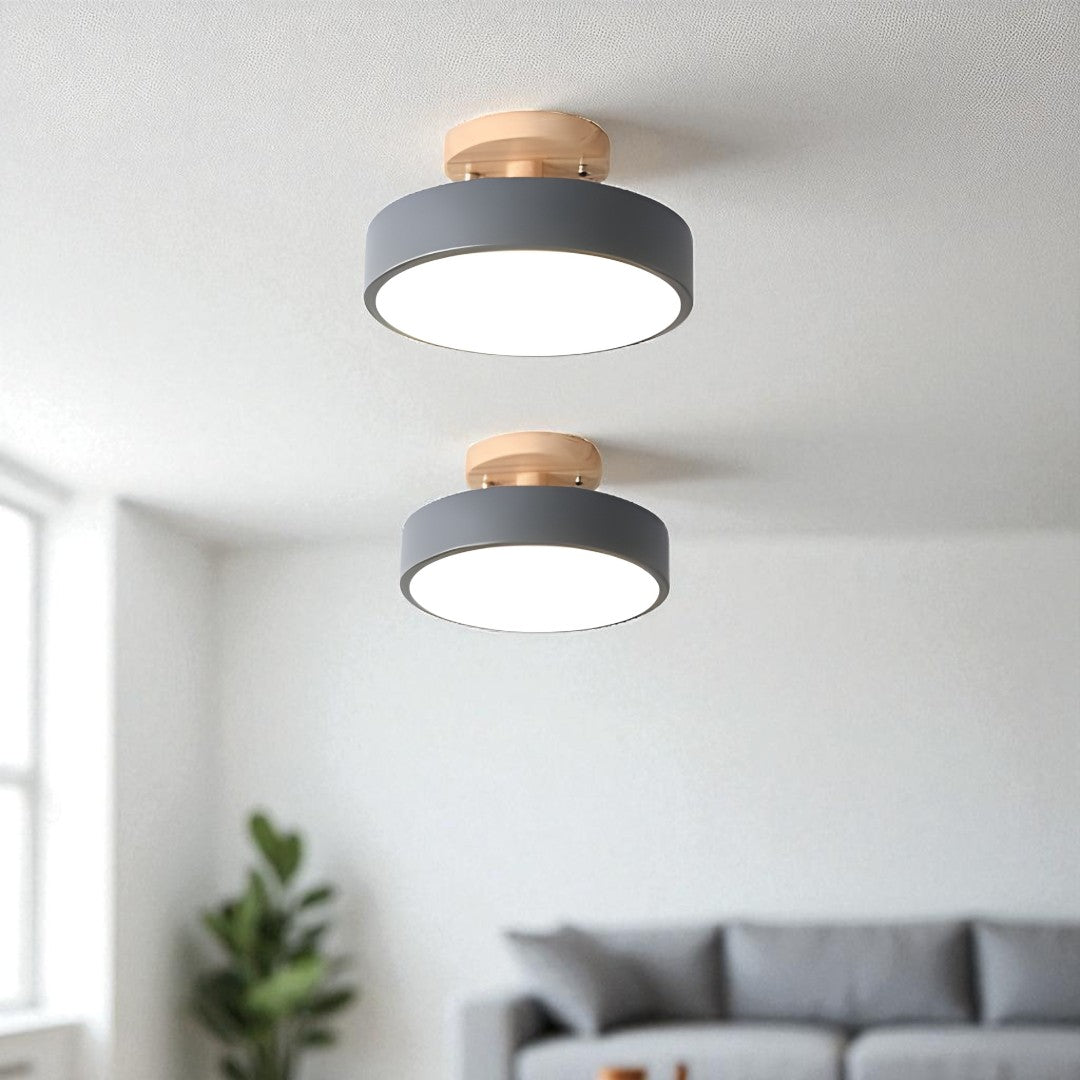 Skandynawska Okrągła Lampa Sufitowa LED | Minimalistyczny Design