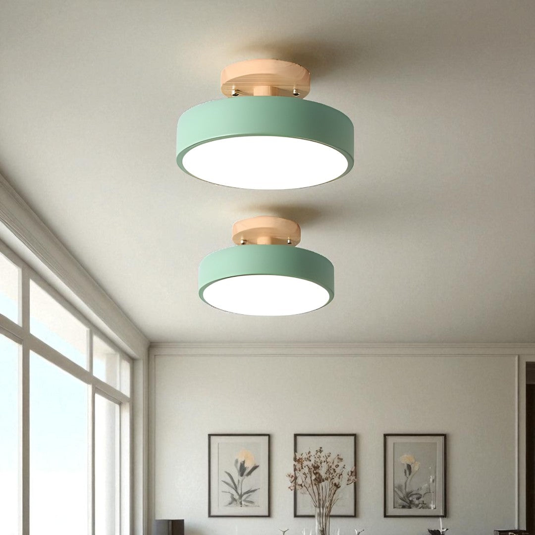Skandynawska Okrągła Lampa Sufitowa LED | Minimalistyczny Design