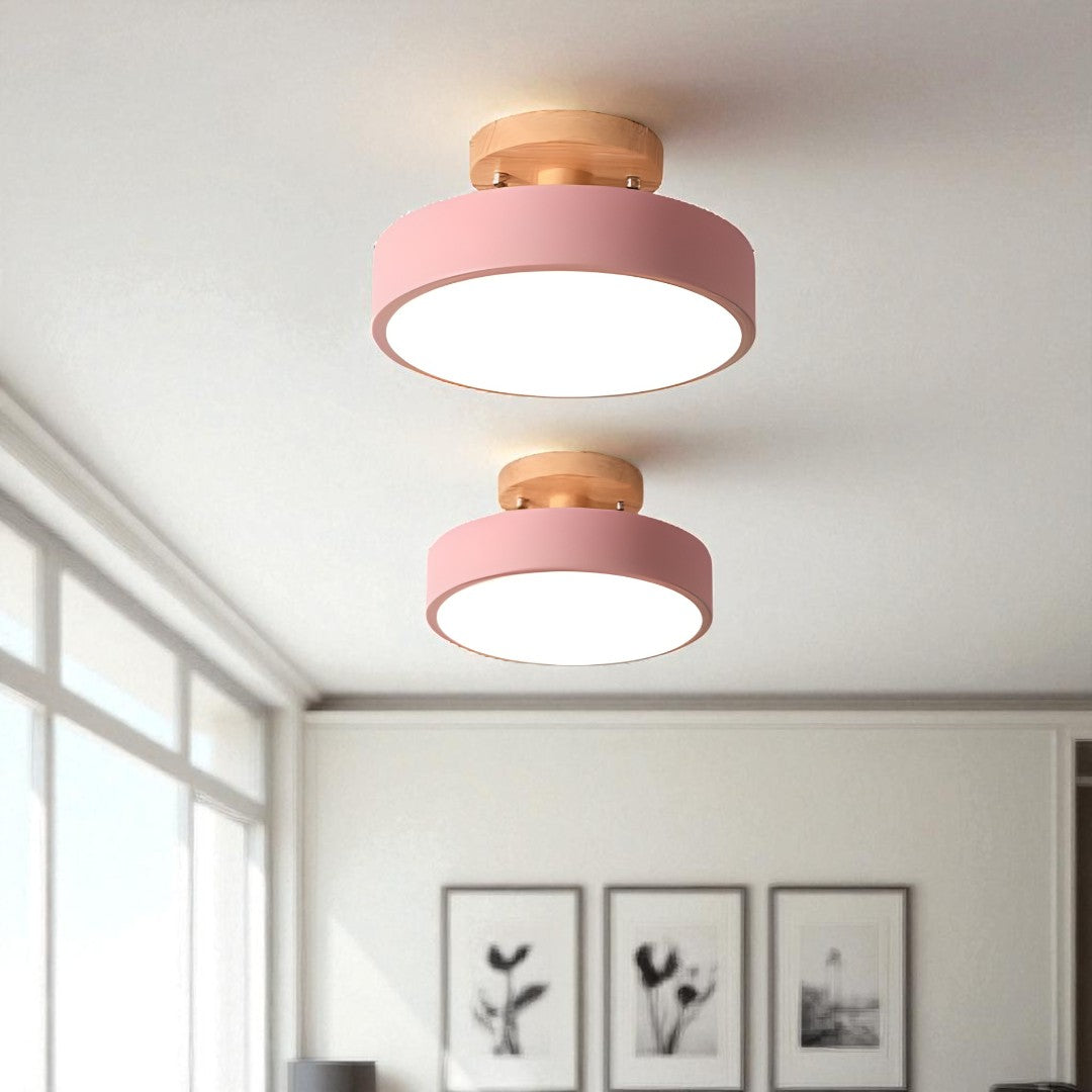 Skandynawska Okrągła Lampa Sufitowa LED | Minimalistyczny Design