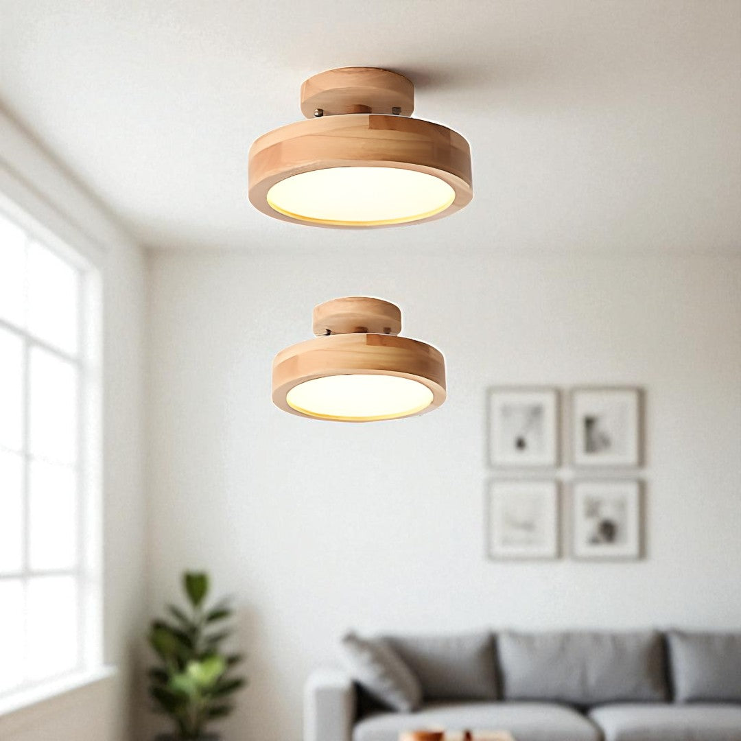 Skandynawska Okrągła Lampa Sufitowa LED | Minimalistyczny Design