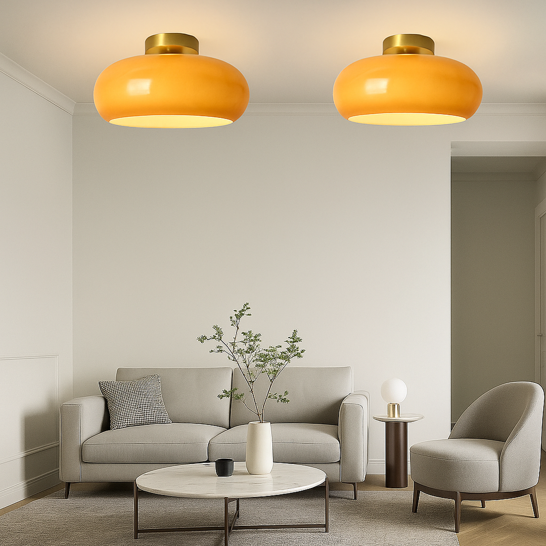 Szklana Okrągła Lampa Wisząca W Stylu Retro | Vintage