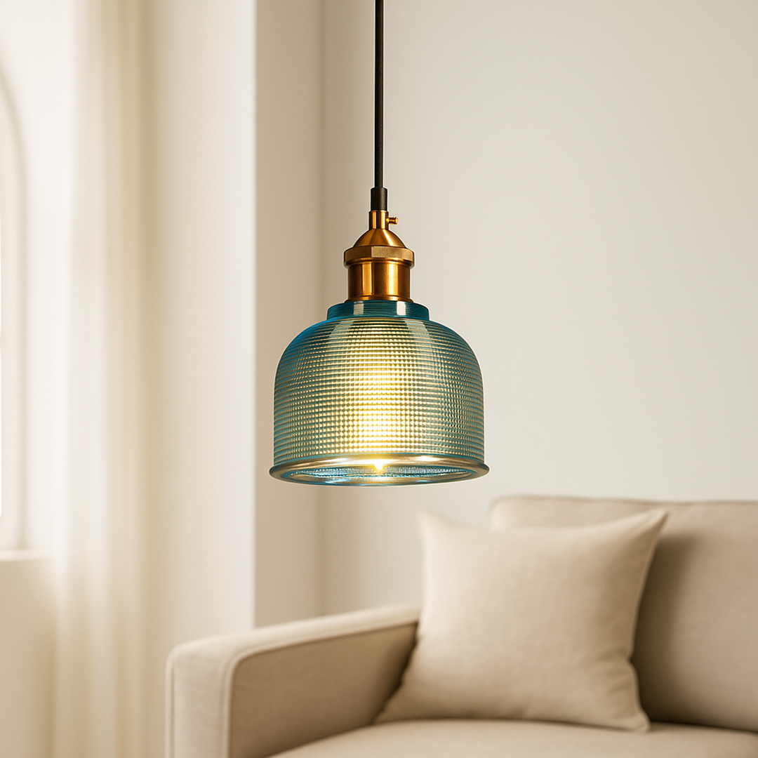 Retro Szklana Lampa Wisząca | Kolorowa