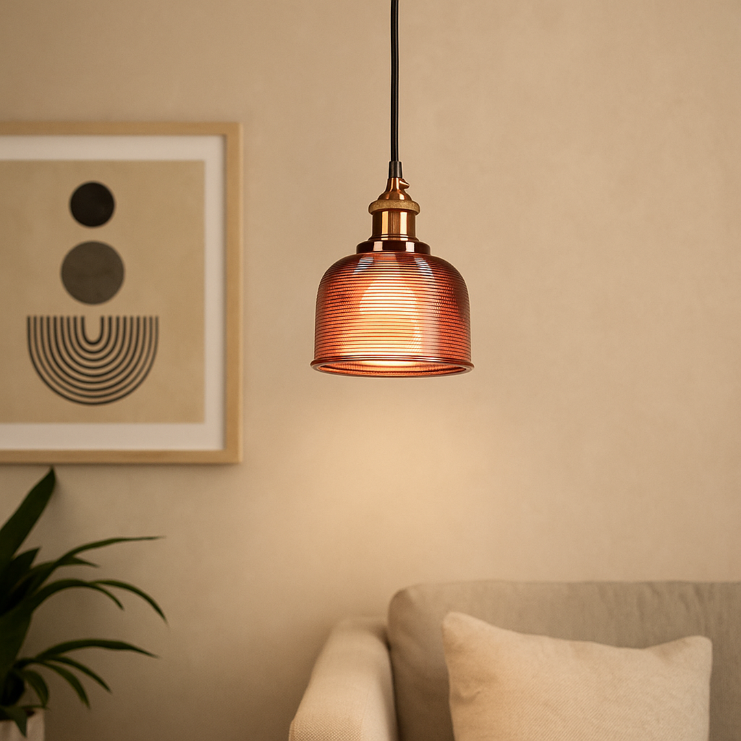 Retro Szklana Lampa Wisząca | Kolorowa
