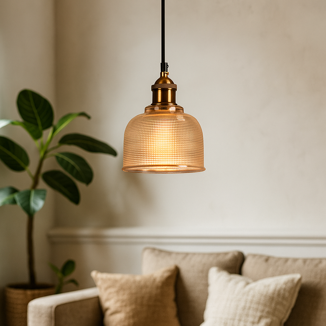 Retro Szklana Lampa Wisząca | Kolorowa