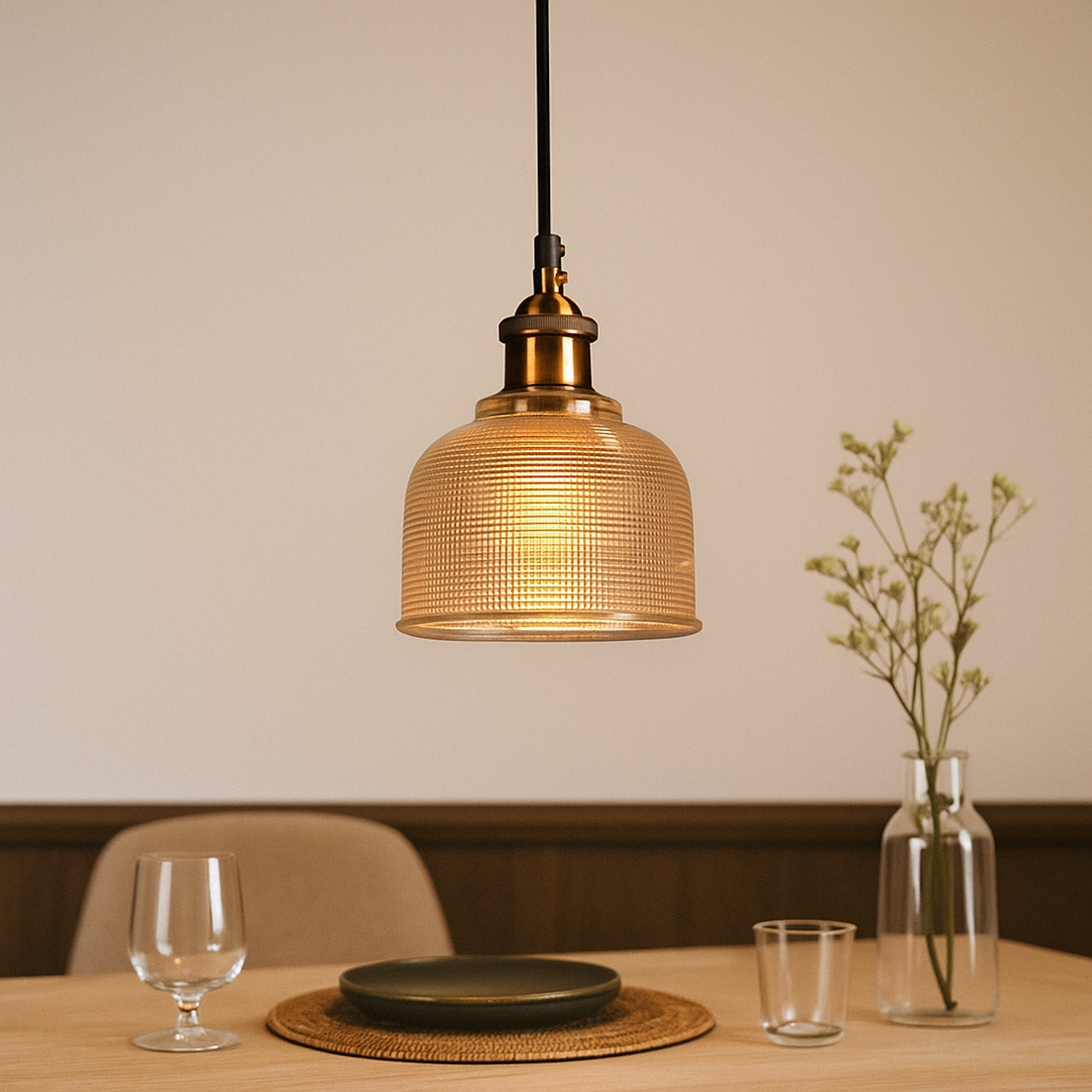 Retro Szklana Lampa Wisząca | Kolorowa