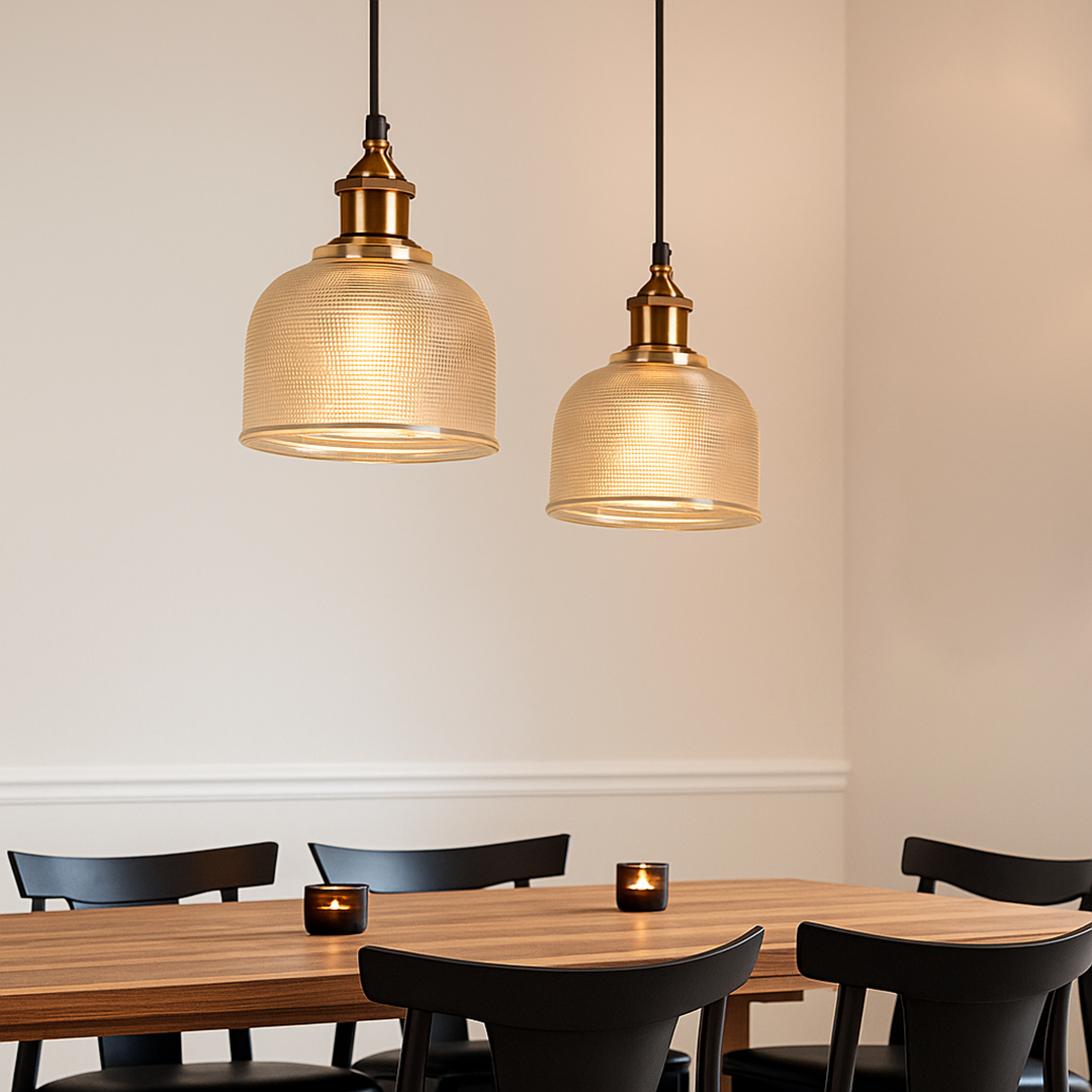 Retro Szklana Lampa Wisząca | Kolorowa
