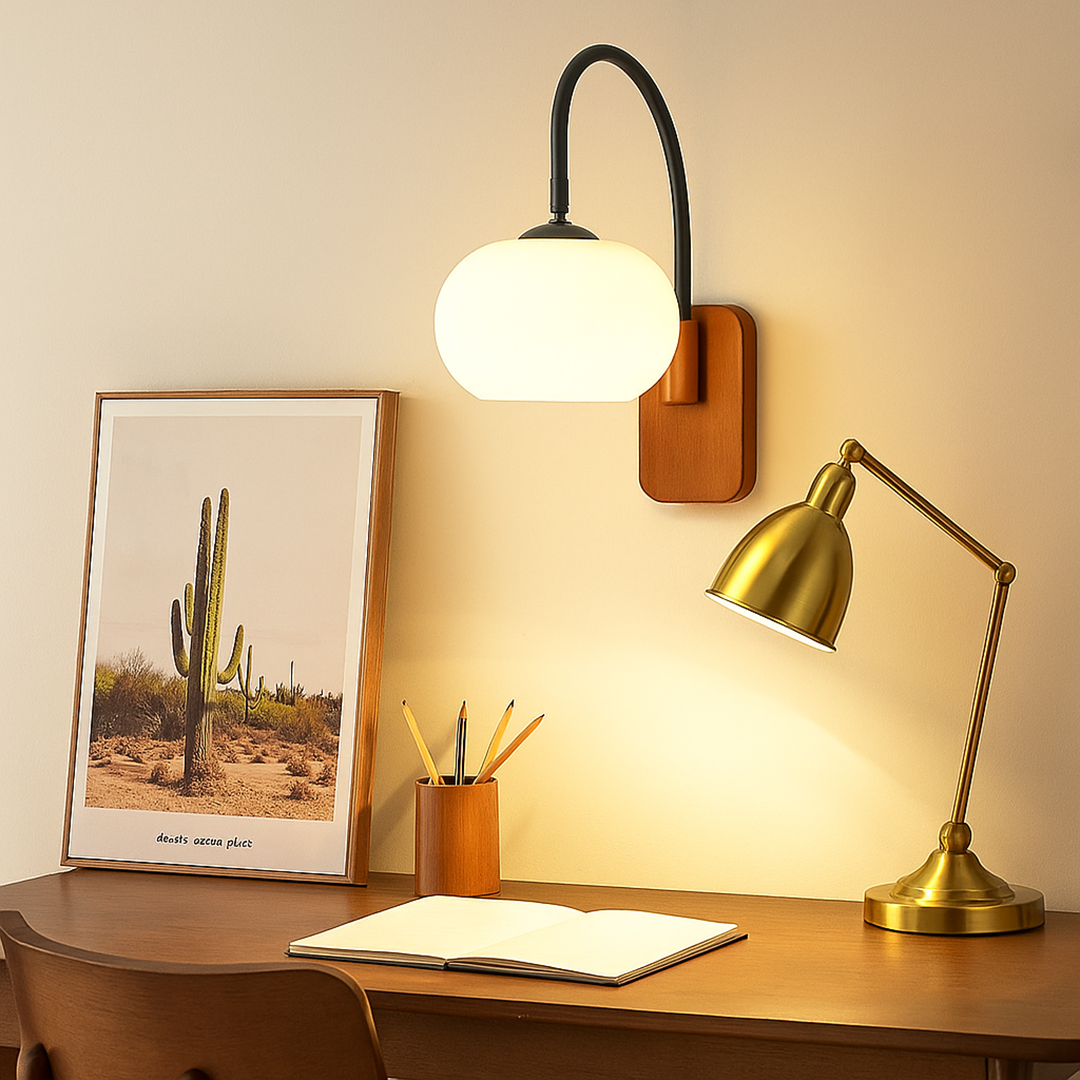 Obracana Szklana Lampa Ścienna | Bauhaus
