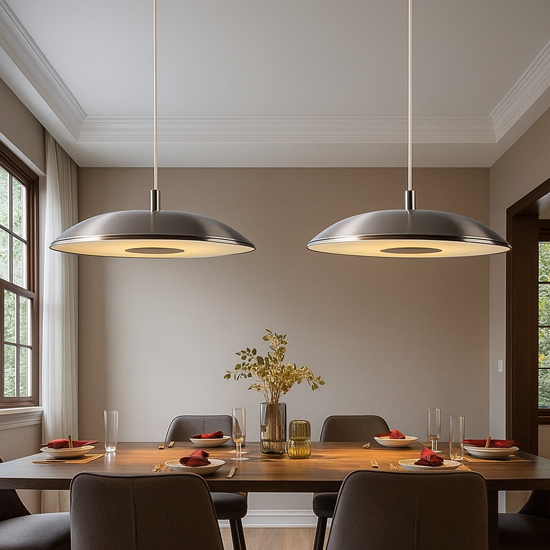 Niklowana Lampa Wisząca LED | Nowoczesna