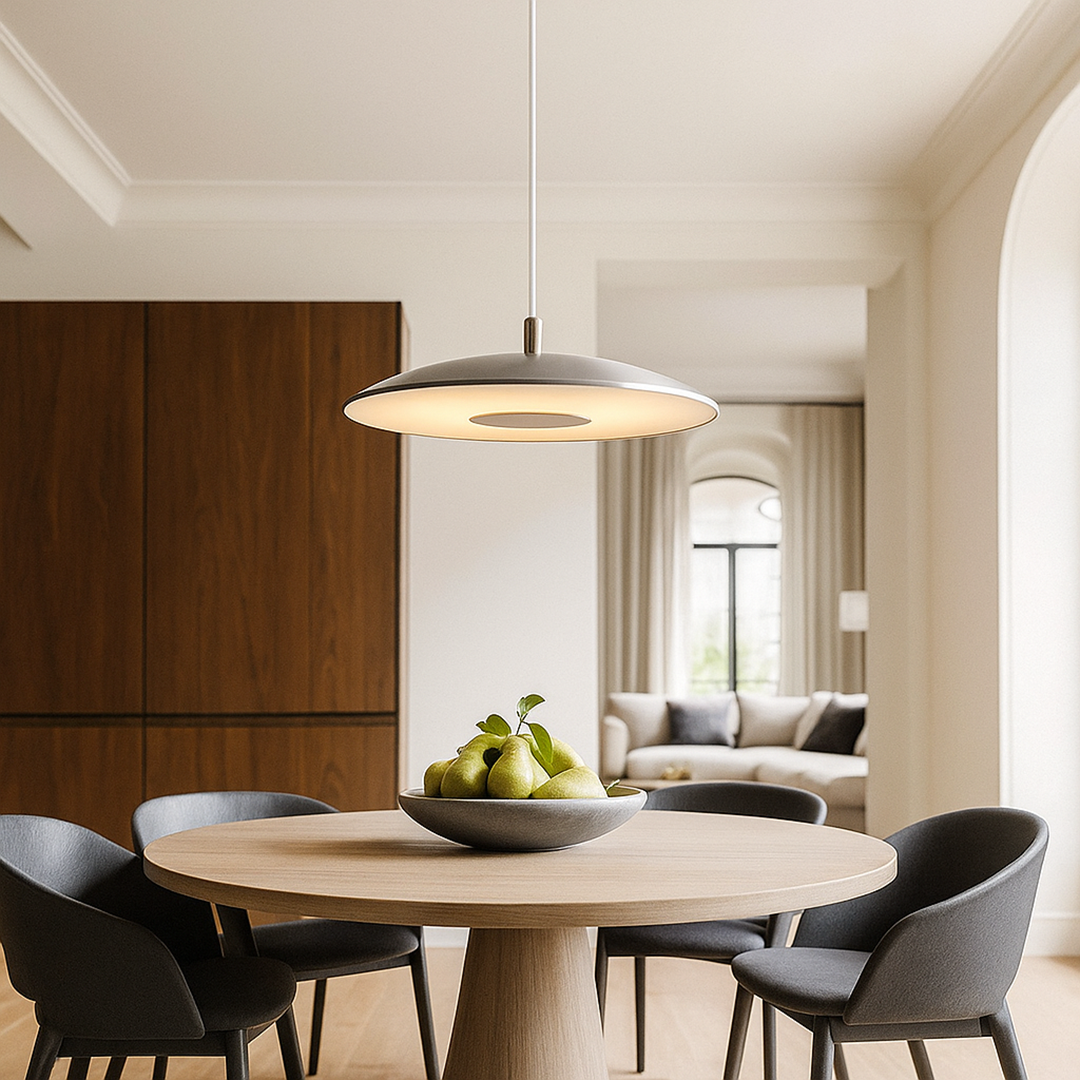 Niklowana Lampa Wisząca LED | Nowoczesna