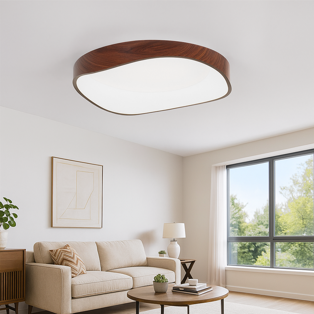 Nordycka Lampa Sufitowa O Fakturze Drewna | Styl Skandynawski
