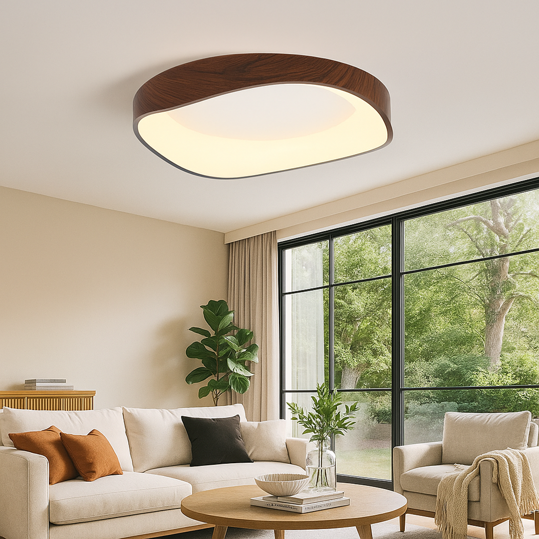 Nordycka Lampa Sufitowa O Fakturze Drewna | Styl Skandynawski