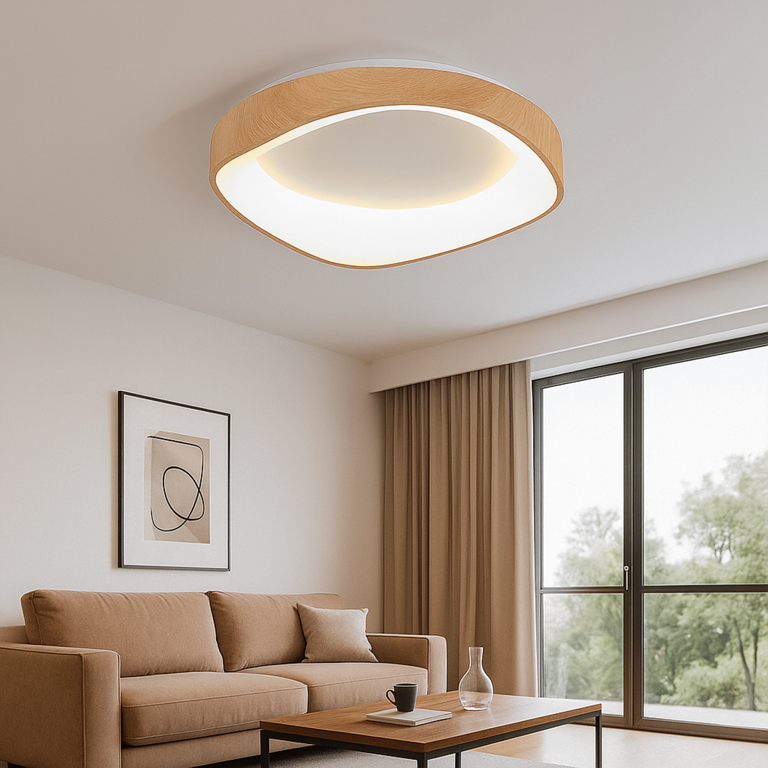 Nordycka Lampa Sufitowa O Fakturze Drewna | Styl Skandynawski