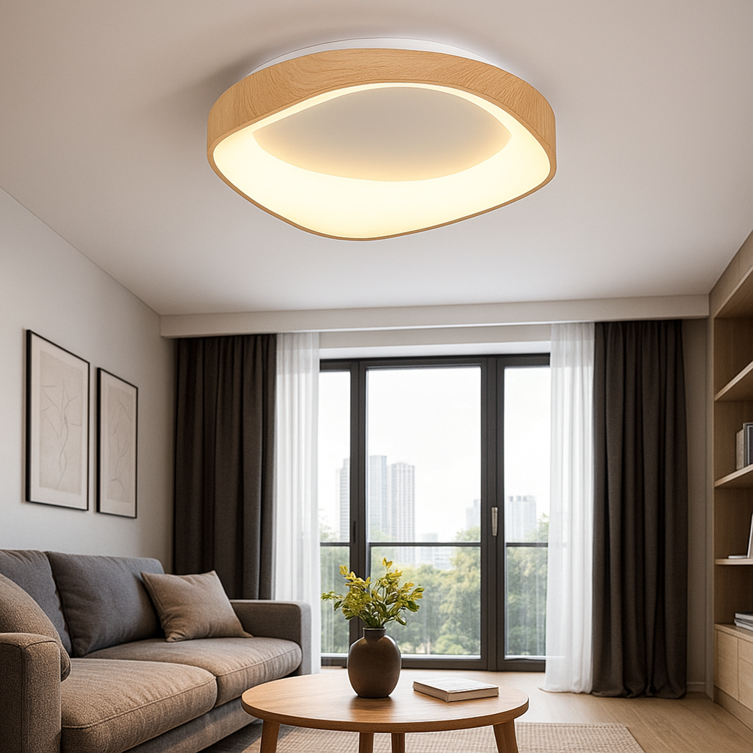 Nordycka Lampa Sufitowa O Fakturze Drewna | Styl Skandynawski