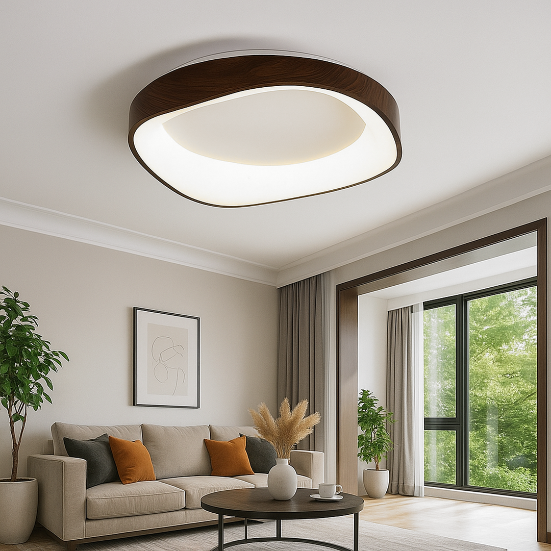 Nordycka Lampa Sufitowa O Fakturze Drewna | Styl Skandynawski