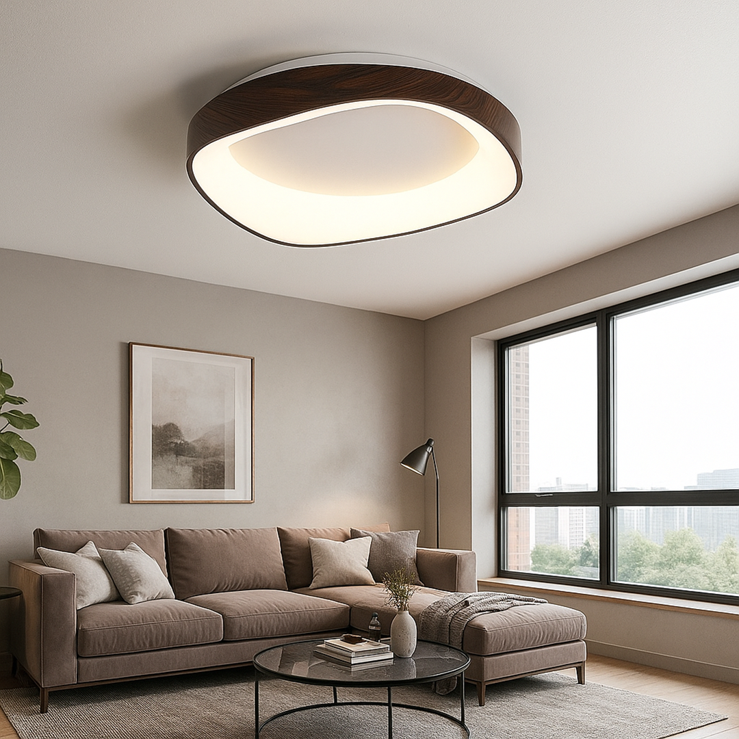 Nordycka Lampa Sufitowa O Fakturze Drewna | Styl Skandynawski