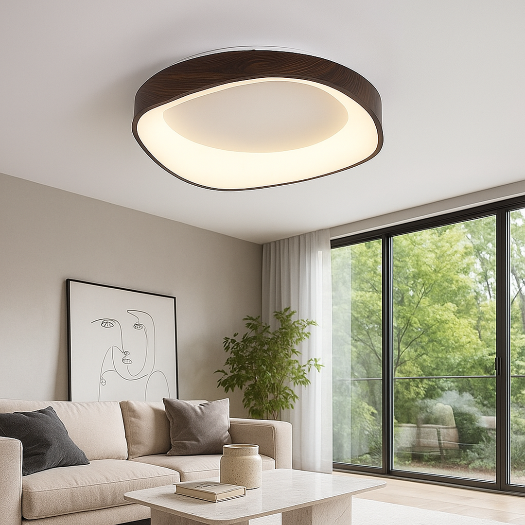 Nordycka Lampa Sufitowa O Fakturze Drewna | Styl Skandynawski
