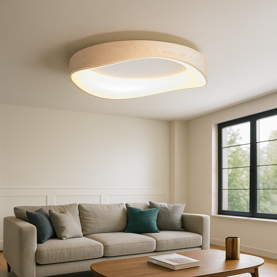 Nordycka Lampa Sufitowa O Fakturze Drewna | Styl Skandynawski