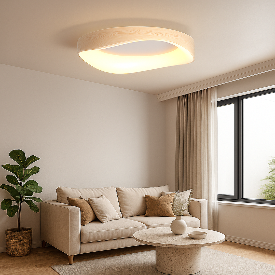 Nordycka Lampa Sufitowa O Fakturze Drewna | Styl Skandynawski
