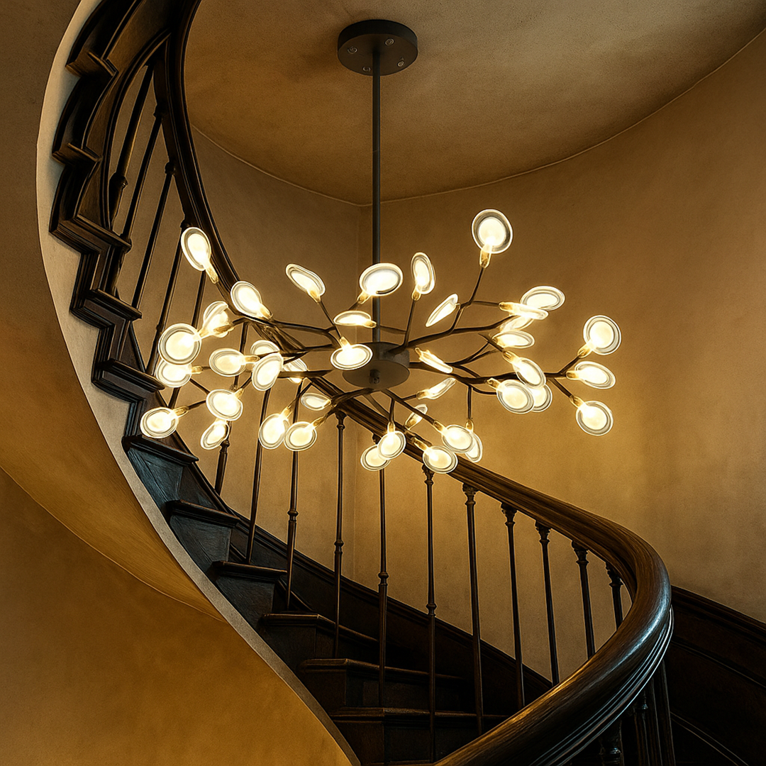 Rozgałęziony żyrandol świetlik | Lampa sufitowa do salonu