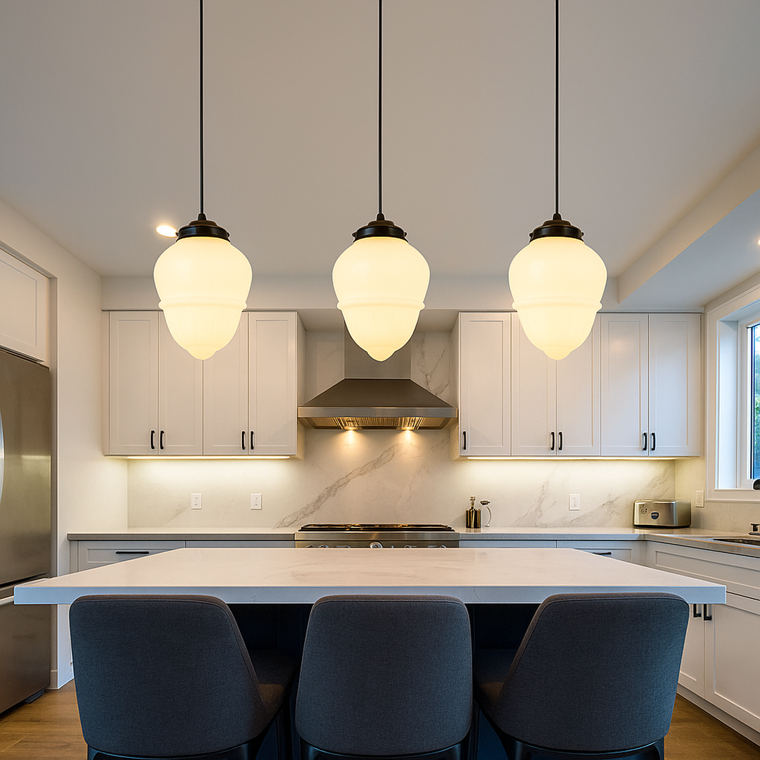 Lampa wisząca z matowego szkła | Geometryczna lampa sufitowa
