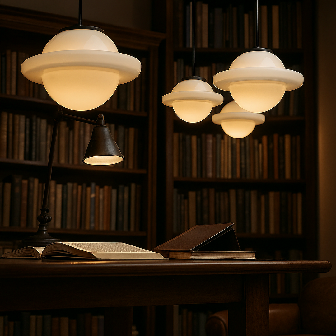 Lampa wisząca z matowego szkła | Geometryczna lampa sufitowa