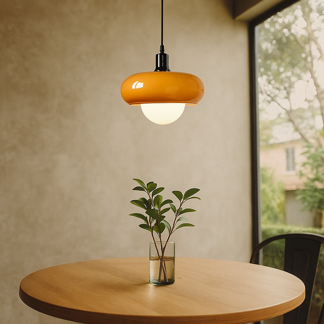 Szklana lampa wisząca Bauhaus | Elegancki kolor kawy