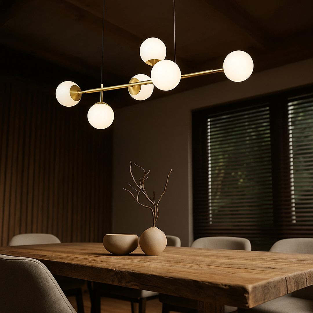 Szklana lampa wisząca w kształcie kuli | Nowoczesny design wnętrz