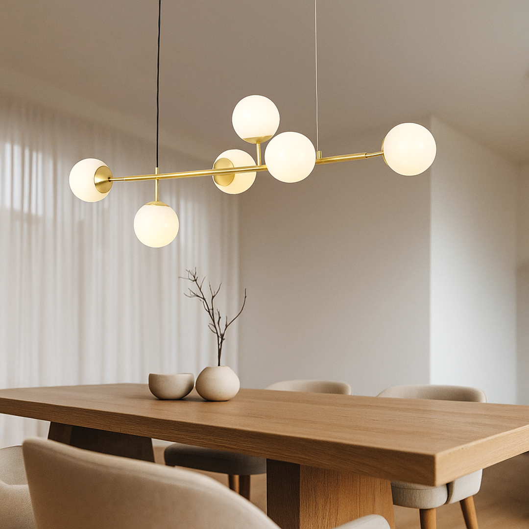Szklana lampa wisząca w kształcie kuli | Nowoczesny design wnętrz