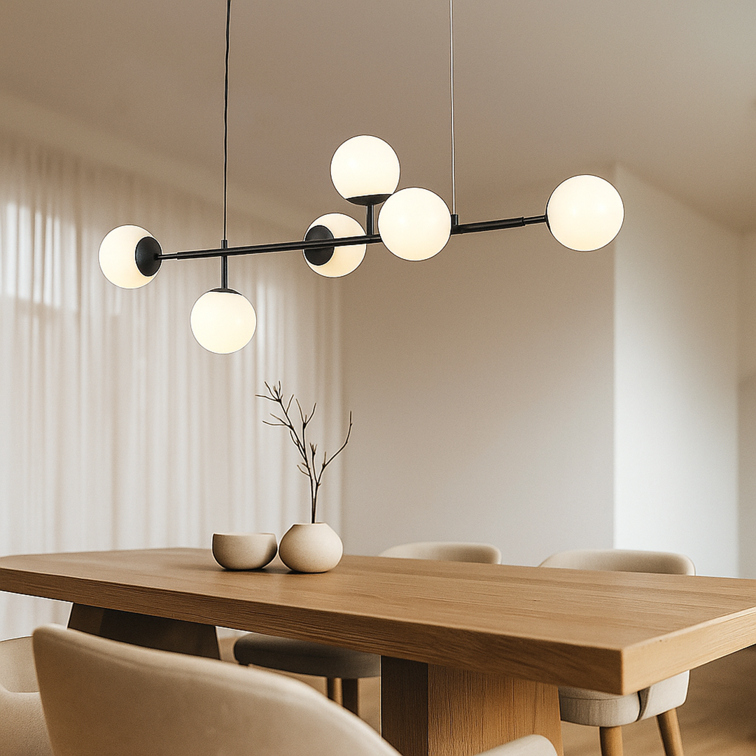 Szklana lampa wisząca w kształcie kuli | Nowoczesny design wnętrz