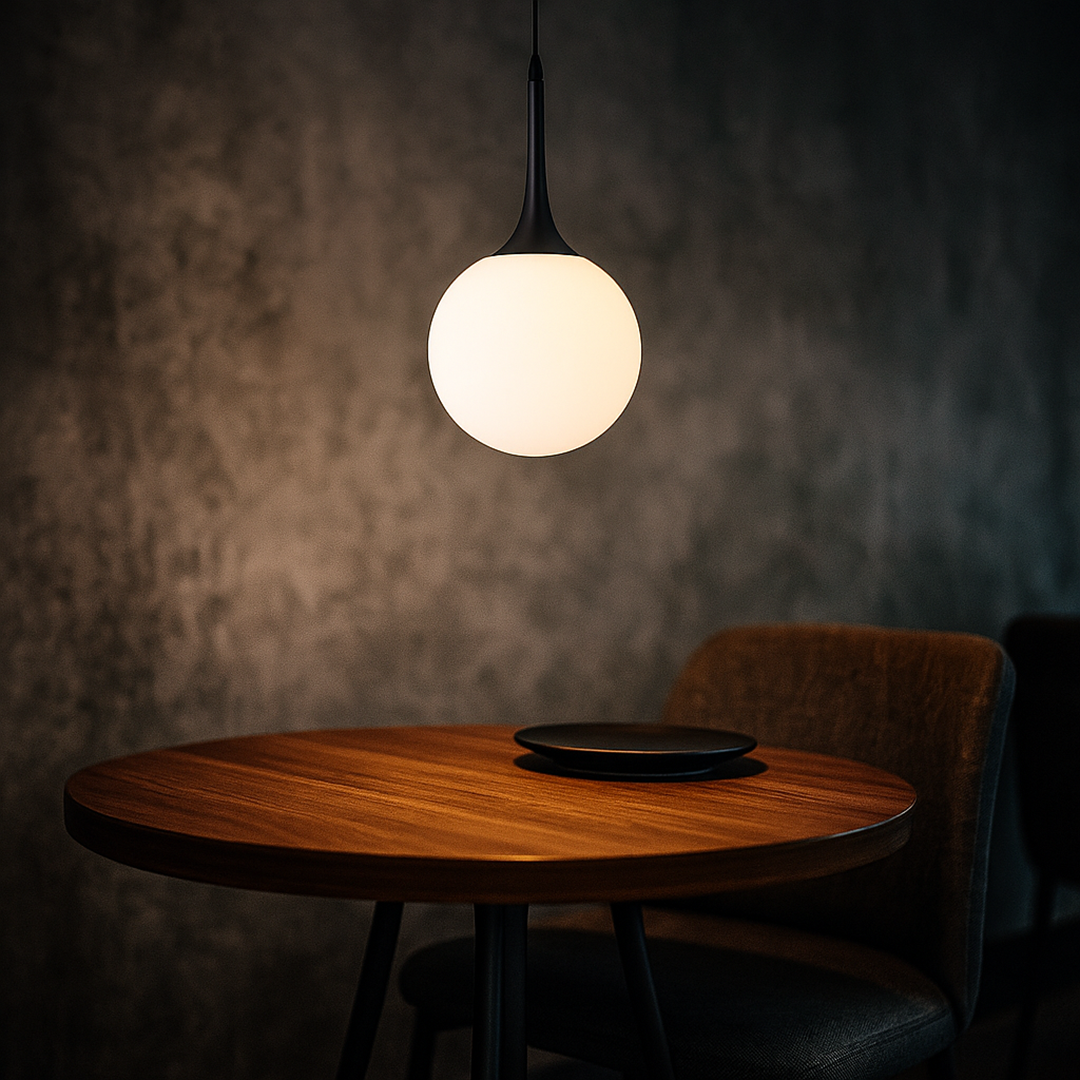 Metalowa Lampa Sufitowa | Szkło
