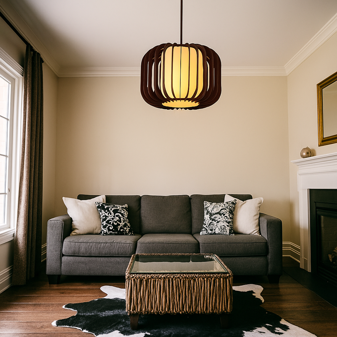 Drewniana Lampa Wisząca | Skandynawska Inspiracja