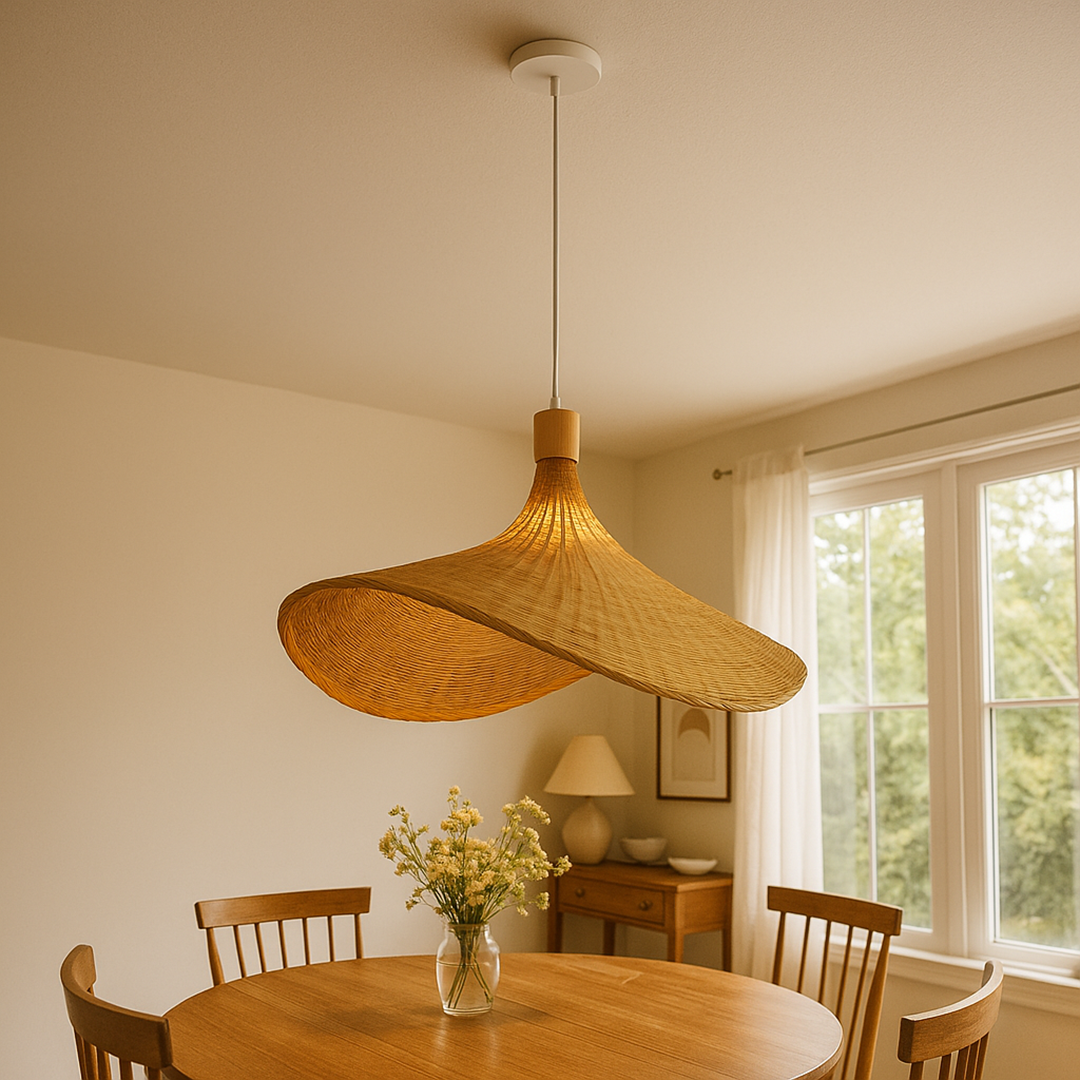 Rattanowa Lampa Sufitowa | Rustykalny Urok