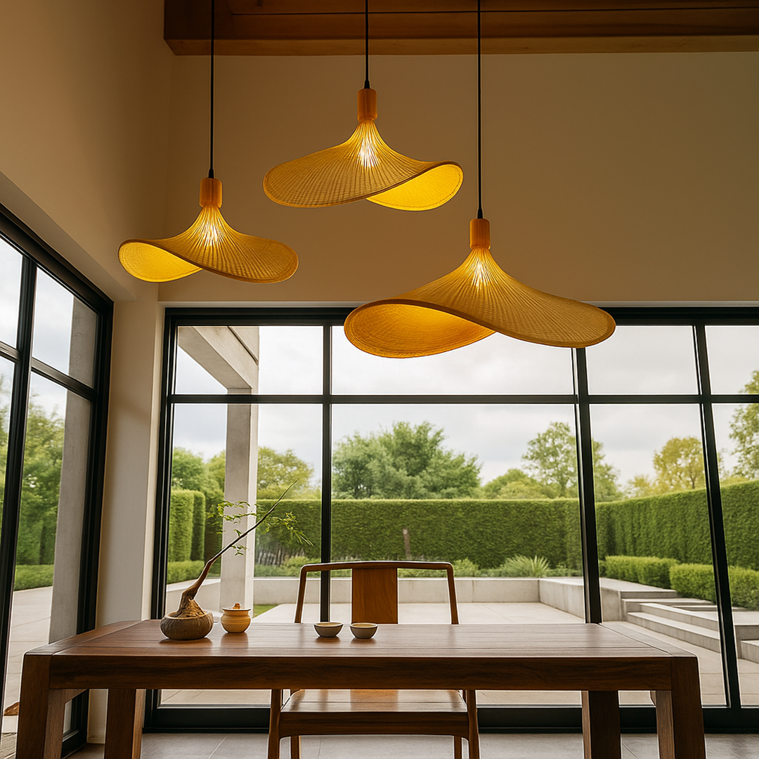 Rattanowa Lampa Sufitowa | Rustykalny Urok