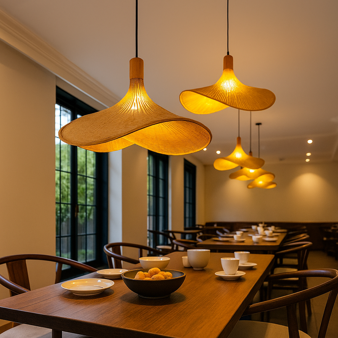 Rattanowa Lampa Sufitowa | Rustykalny Urok