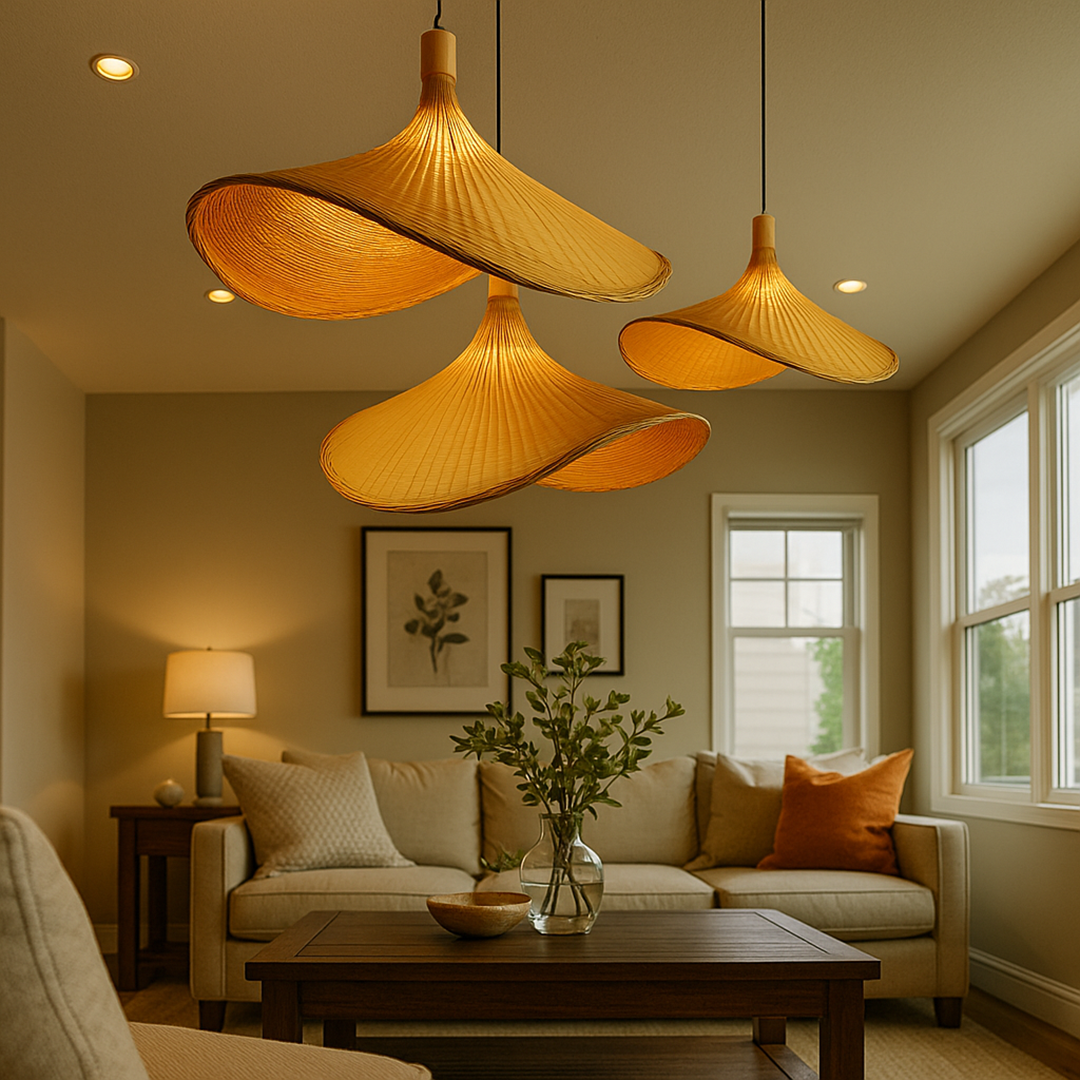 Rattanowa Lampa Sufitowa | Rustykalny Urok