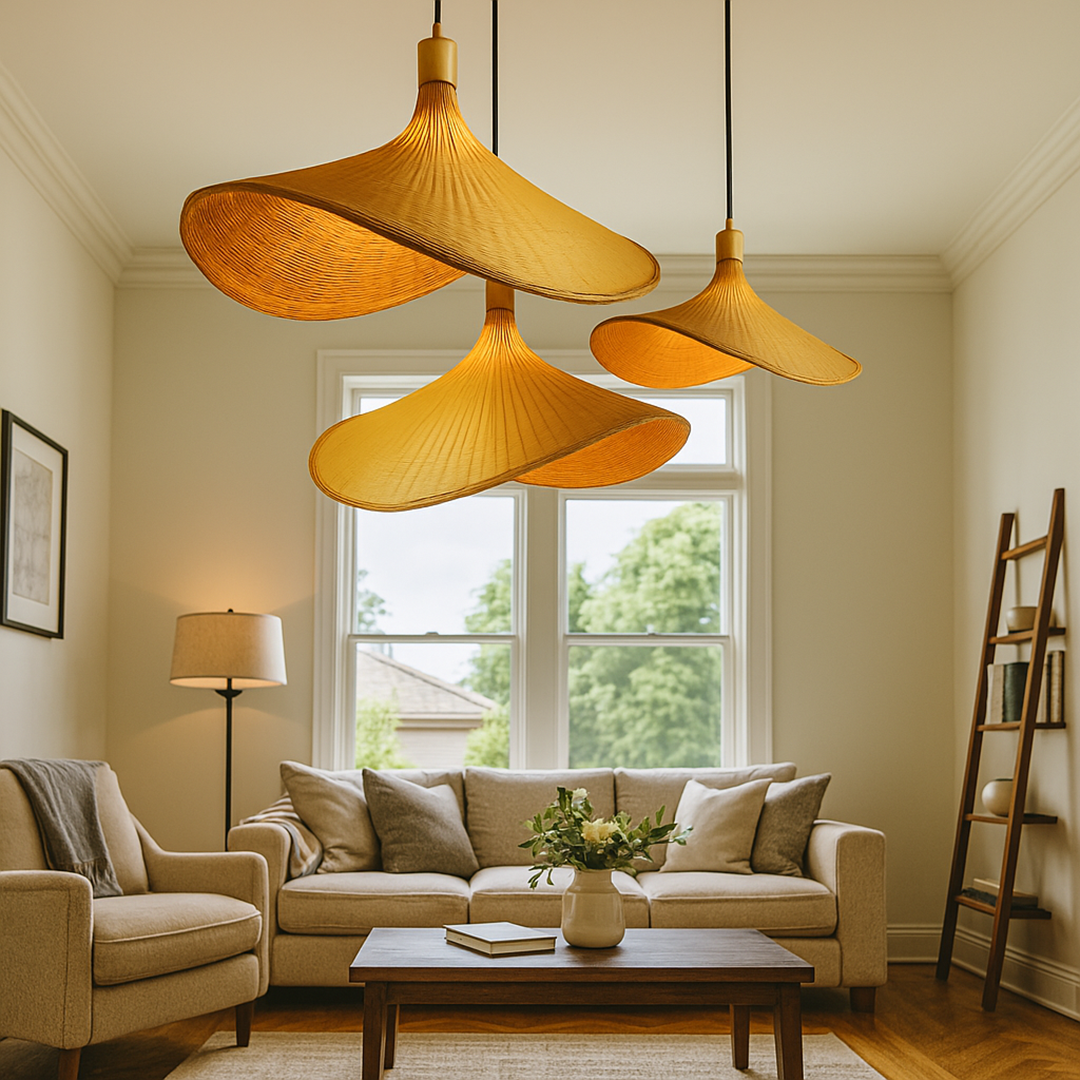 Rattanowa Lampa Sufitowa | Rustykalny Urok