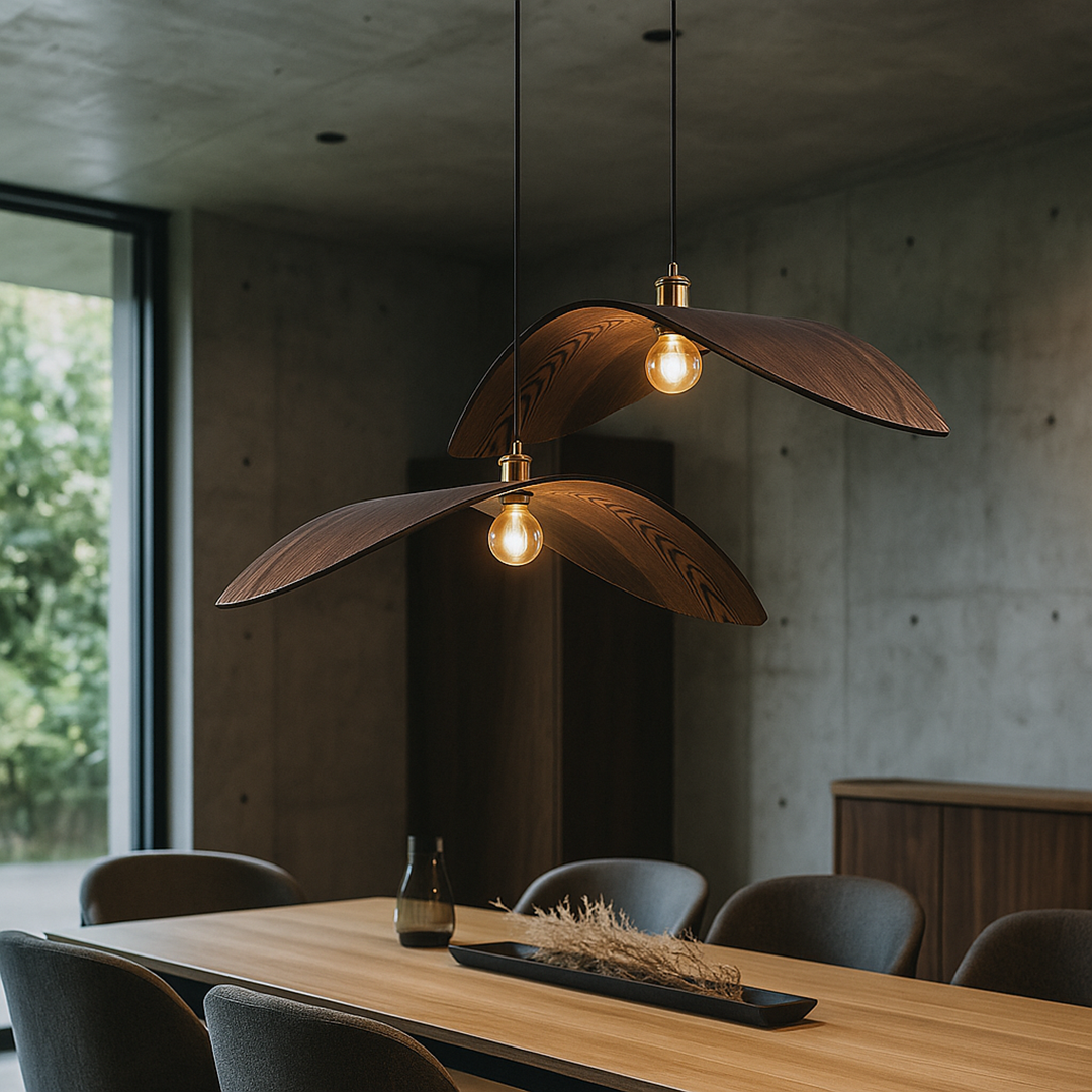 Vintage Drewniana Lampa Wisząca | Retro Styl
