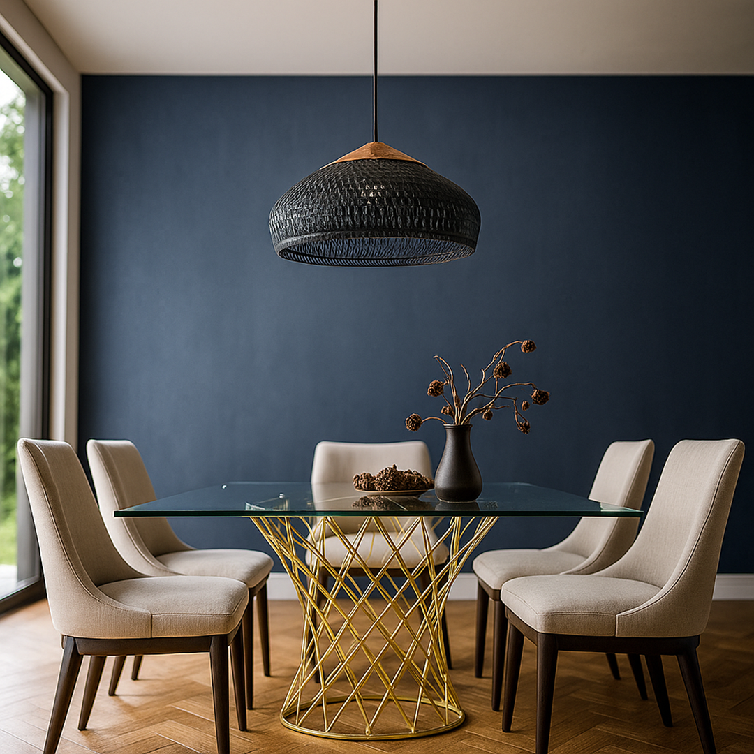 Rattanowa Lampa Wisząca | Estetyka Japandi