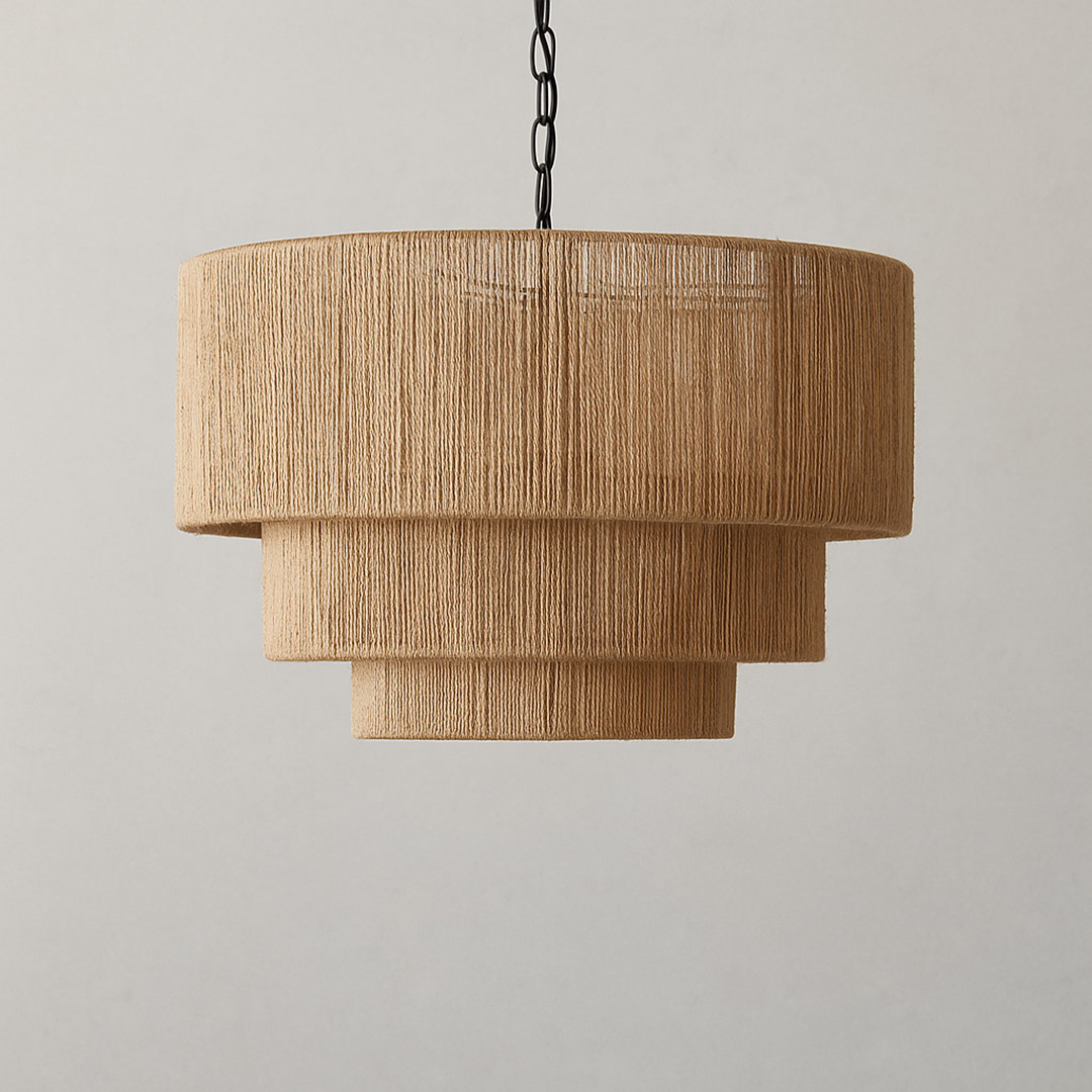 Boho-Inspirowana Pleciona Lampa Wisząca | Rattan