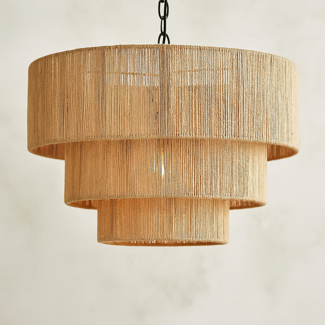 Boho-Inspirowana Pleciona Lampa Wisząca | Rattan