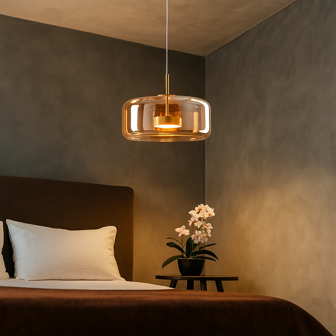 Kamienna Lampa Wisząca | Eleganckie Metalowe Wykończenie