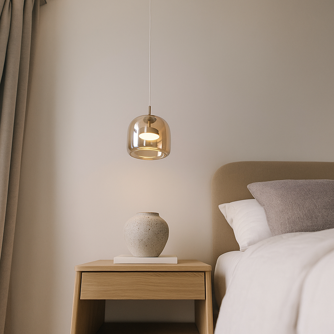 Kamienna Lampa Wisząca | Eleganckie Metalowe Wykończenie