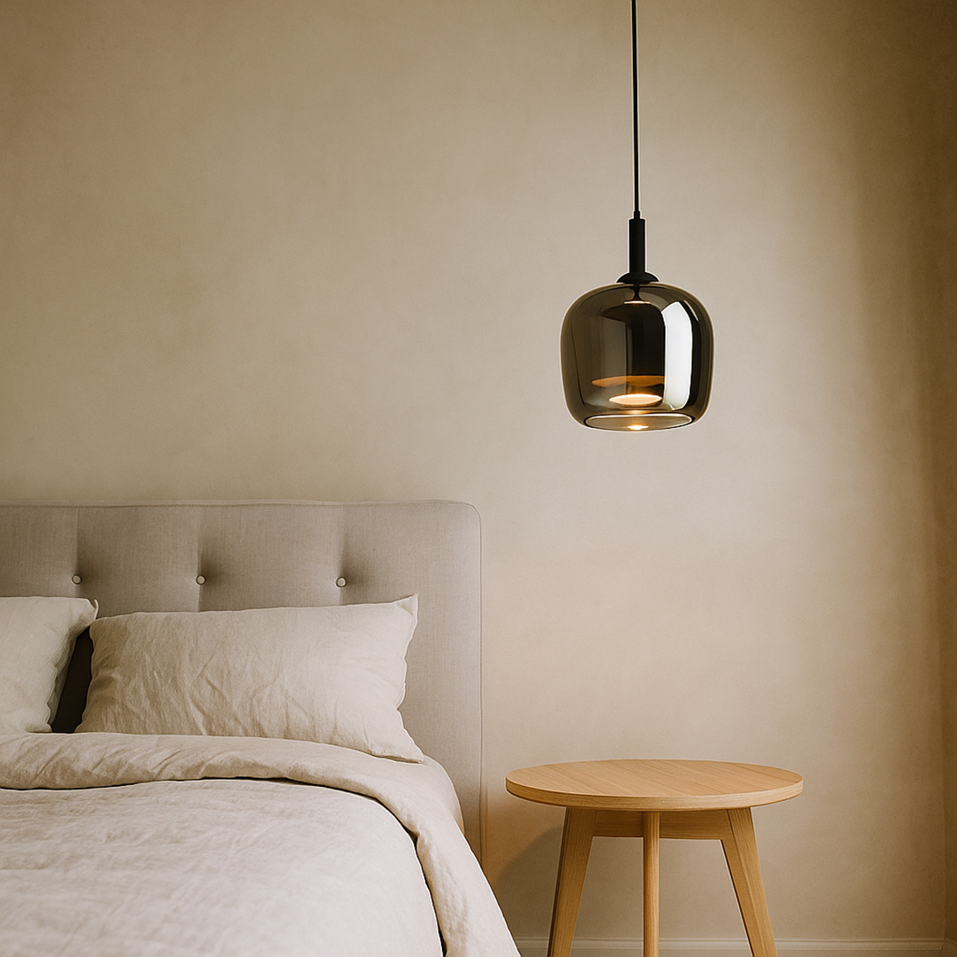 Kamienna Lampa Wisząca | Eleganckie Metalowe Wykończenie