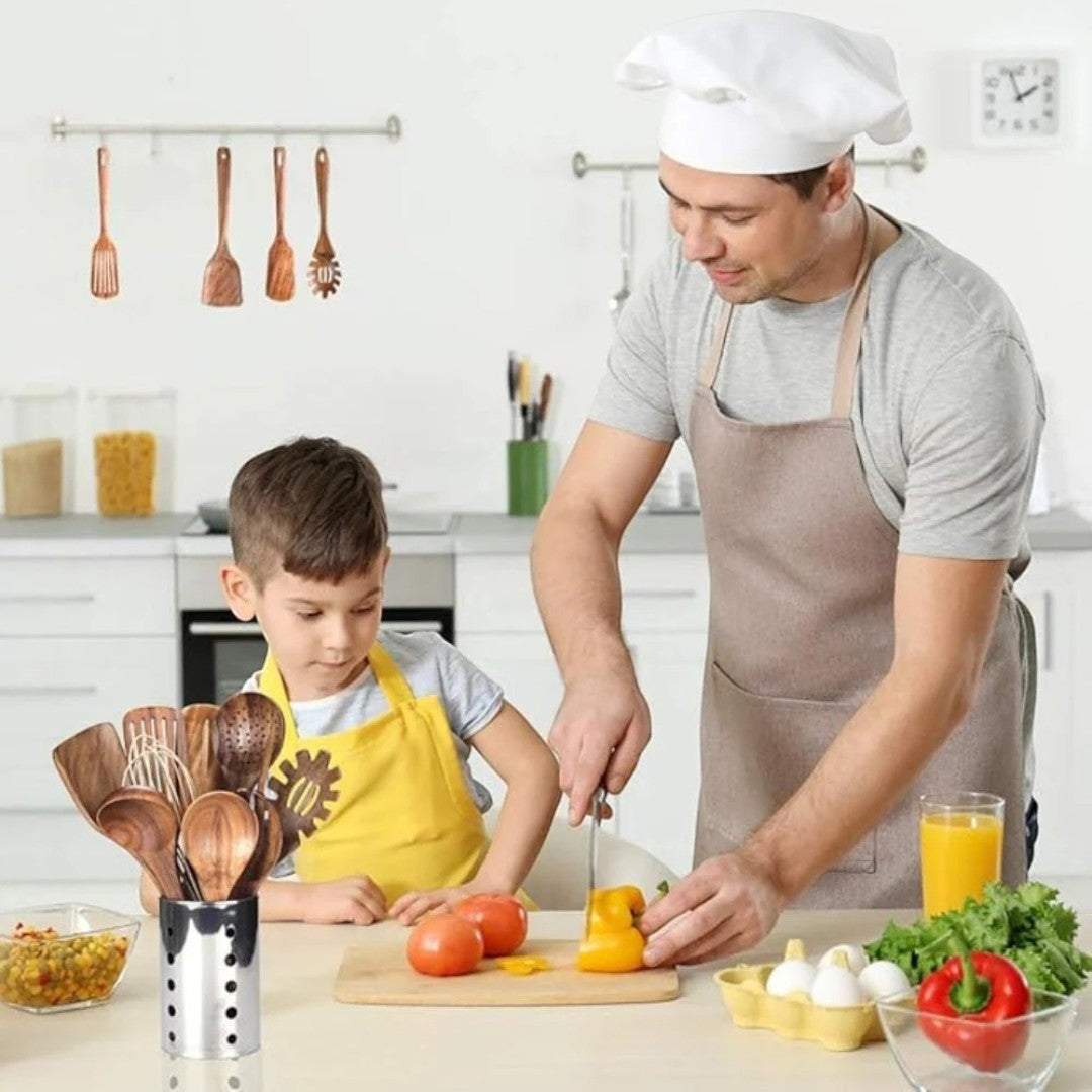 Drewniane Przybory Kuchenne | Zestaw 7-Częściowy