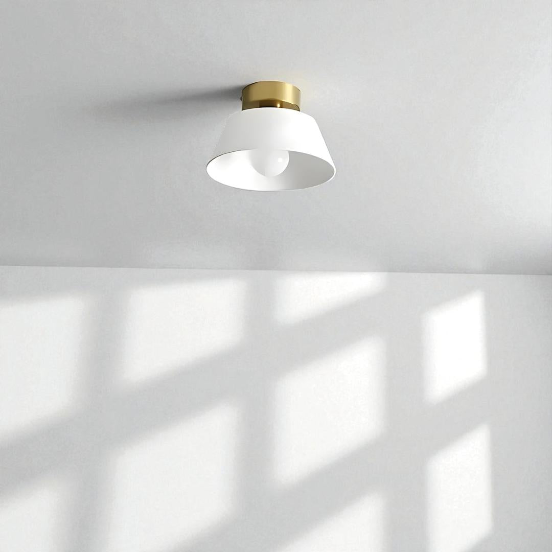 Okrągła Żelazna Lampa Sufitowa | Złota Podsufitka