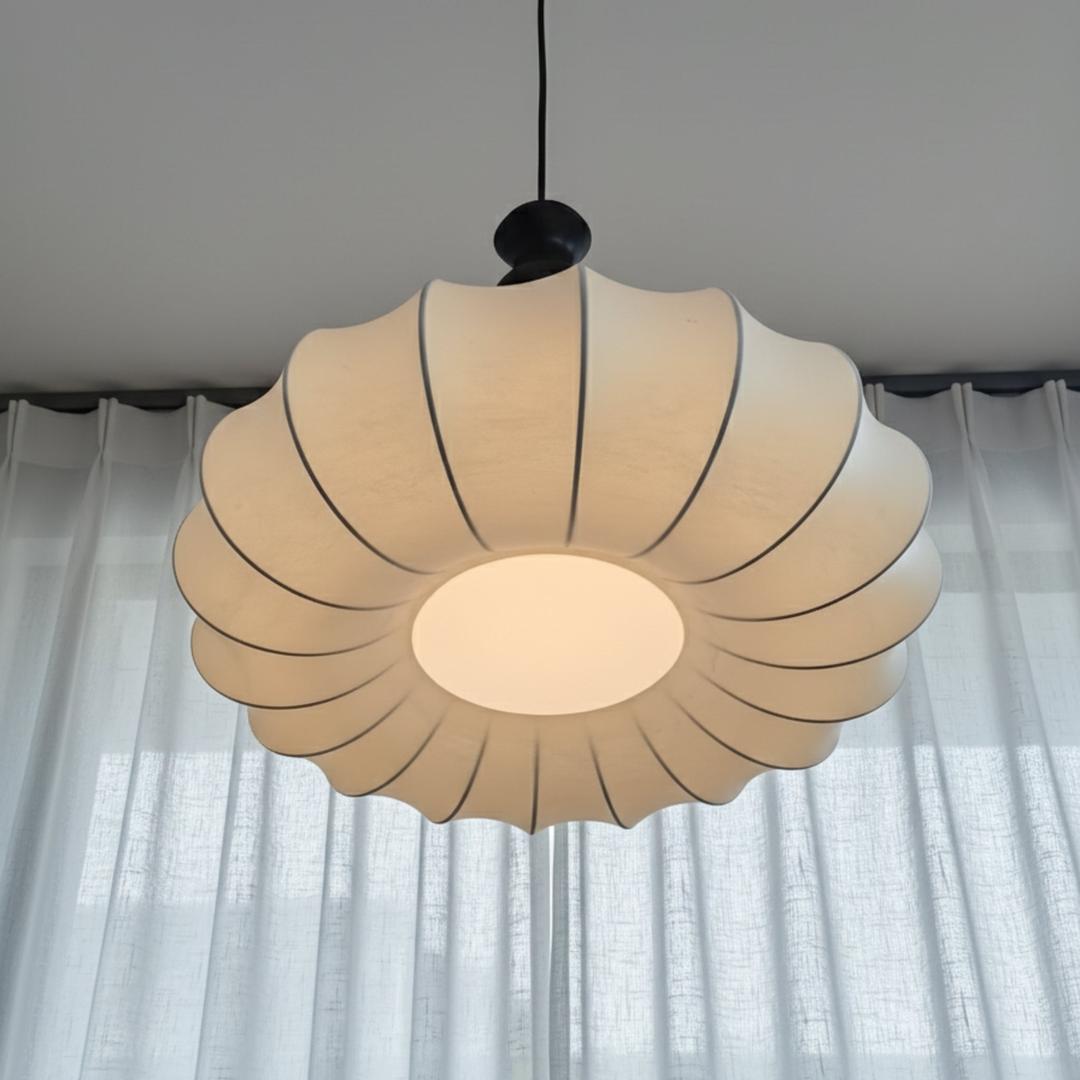 Lampa Wisząca Z Abażurem Z Tkaniny Jedwabnej | Regulowana
